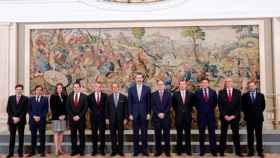 El Rey Felipe VI en la recepción con los presidentes de AIG e Iberia / CG