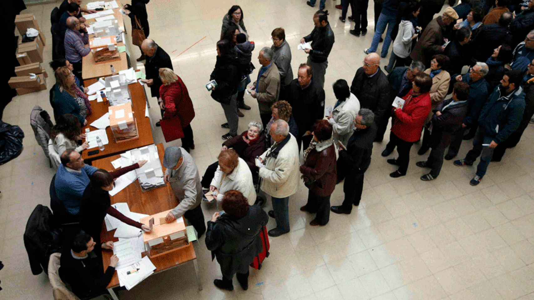 Imagen de un colegio electoral de Barcelona en las elecciones del pasado 20 de diciembre.