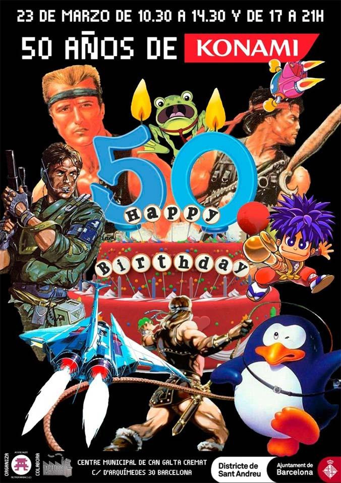 Cartel '50 años de Konami' / ASSOCIACIÓ RETROMANIACS.ES