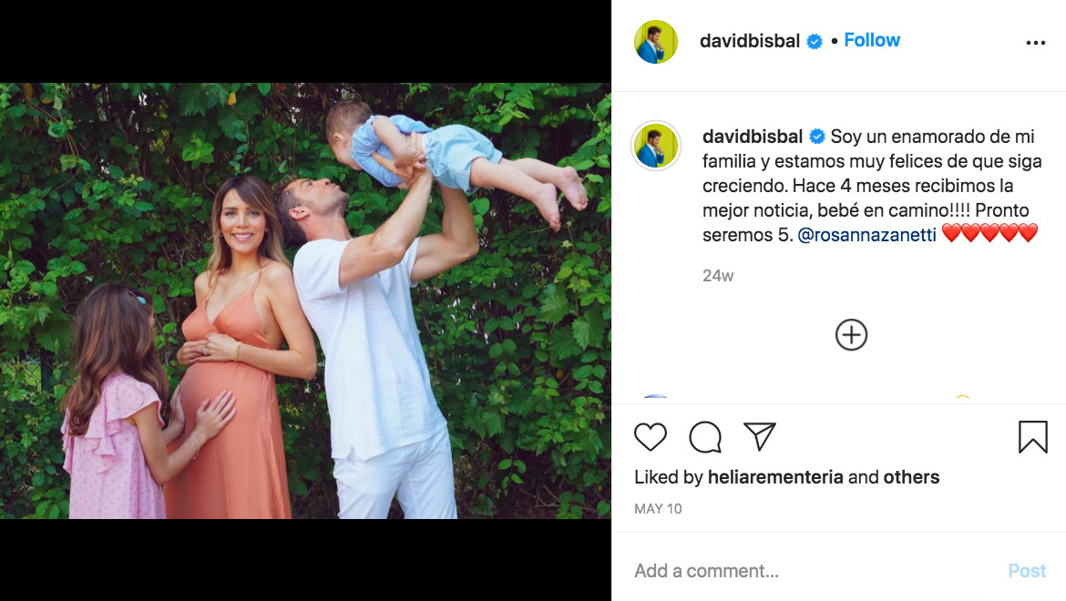 David Bisbal y Rosanna Zanetti anuncian nacimiento de su hija