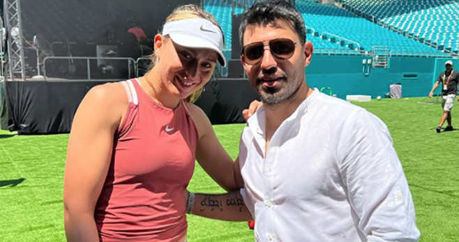 El Kun Agüero, apoyando a Paula Badosa en el Miami Open / Instagram
