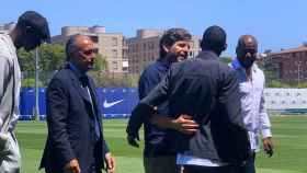 Mateu Alemany y Dembelé, en la Ciutat Esportiva del Barça / FCB