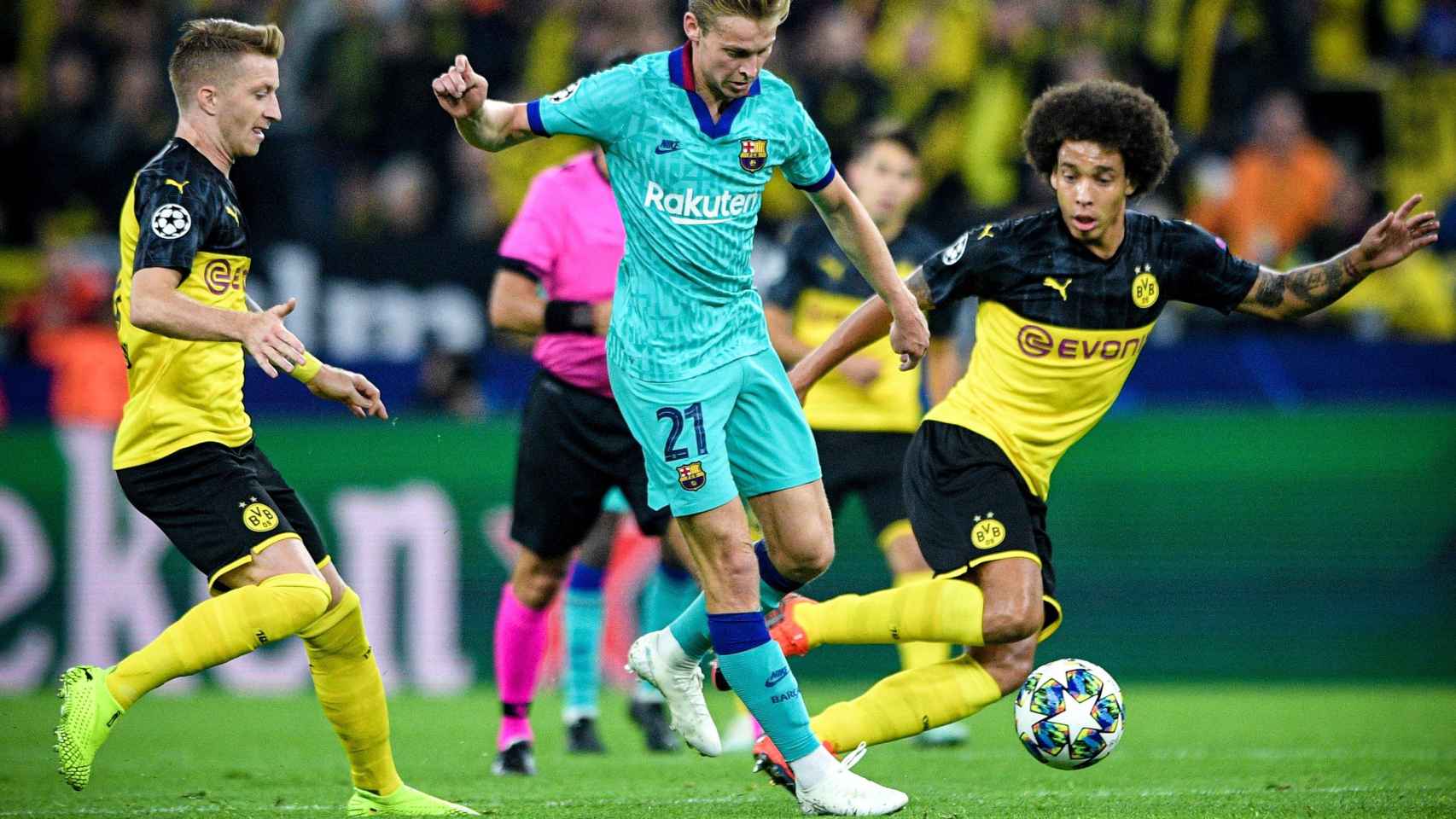Una foto de Frenkie de Jong durante el Borussia Dortmund - Barça / EFE