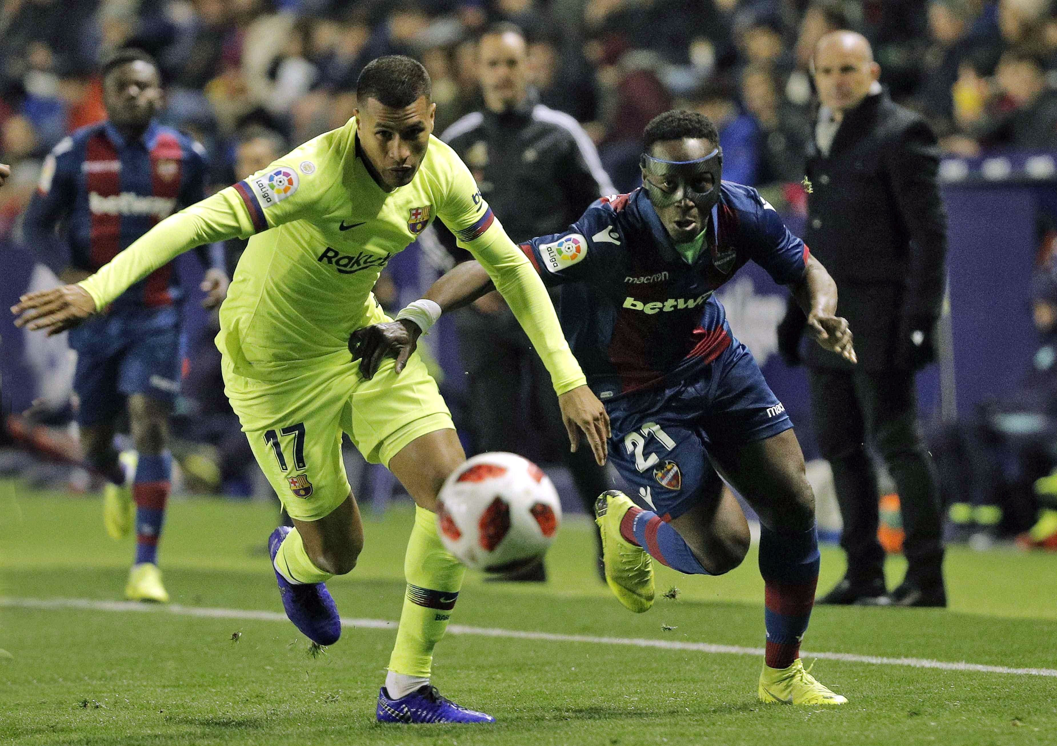 Jeison Murillo debuta con la camiseta del Barça con una derrota frente al Levante / EFE