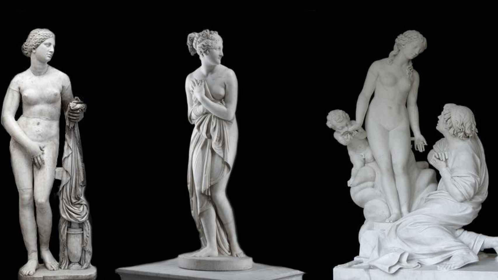 Amores pétreos representados por la Venus de Cnido, Venus Itálica y Pigmalion junto a Galatea / ARCHIVO