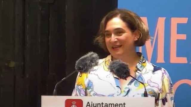 La alcaldesa de Barcelona, Ada Colau, en la presentación de las fiestas de La Mercè