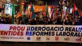 Protesta en Barcelona contra la reforma laboral / Efe