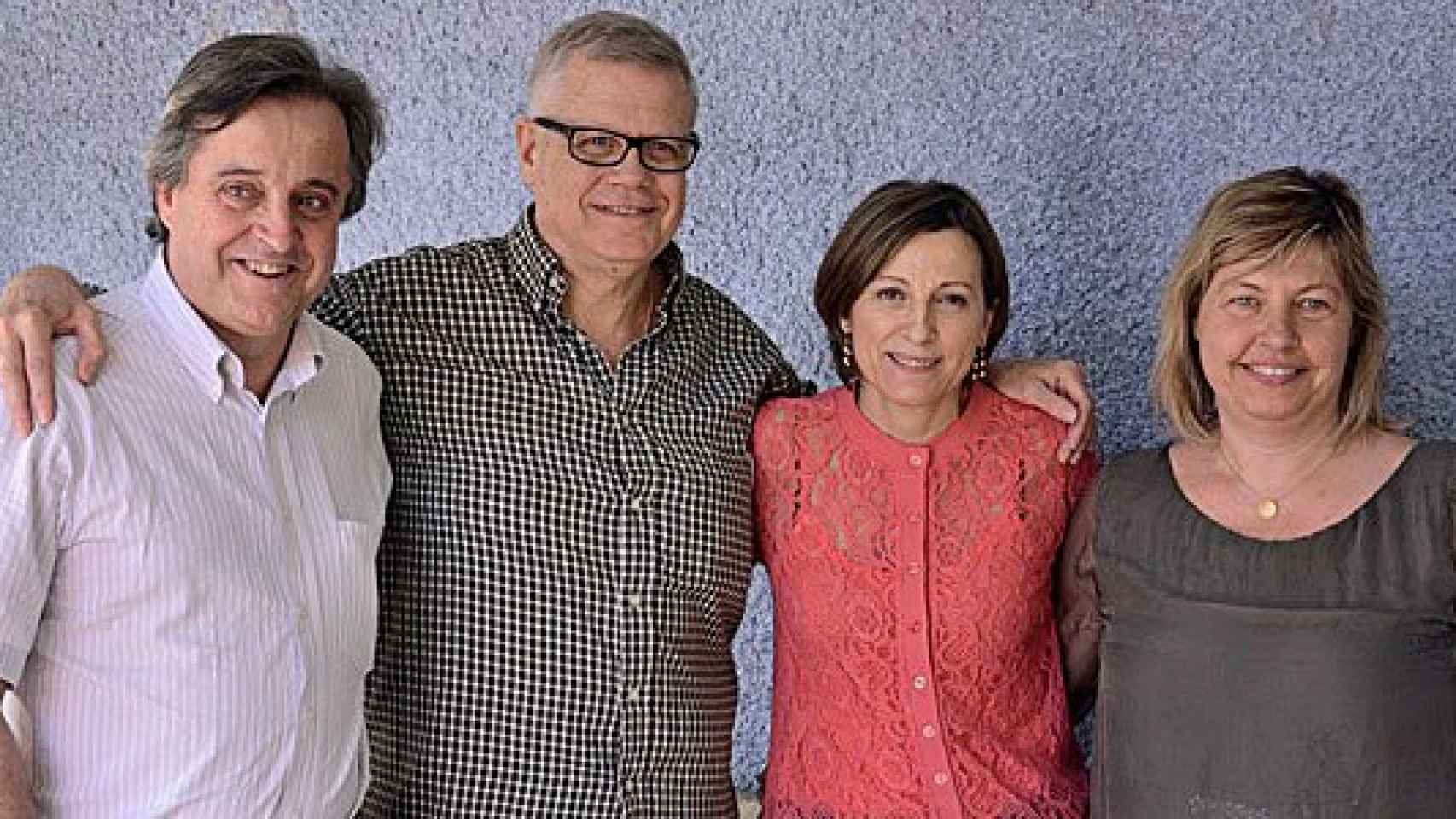 De izquierda a derecha: el secretario de la ANC, Antoni Morral; el vicepresidente, Jaume Marfany; la presidenta, Carme Forcadell; y la tesorera, Núria Guillaumes