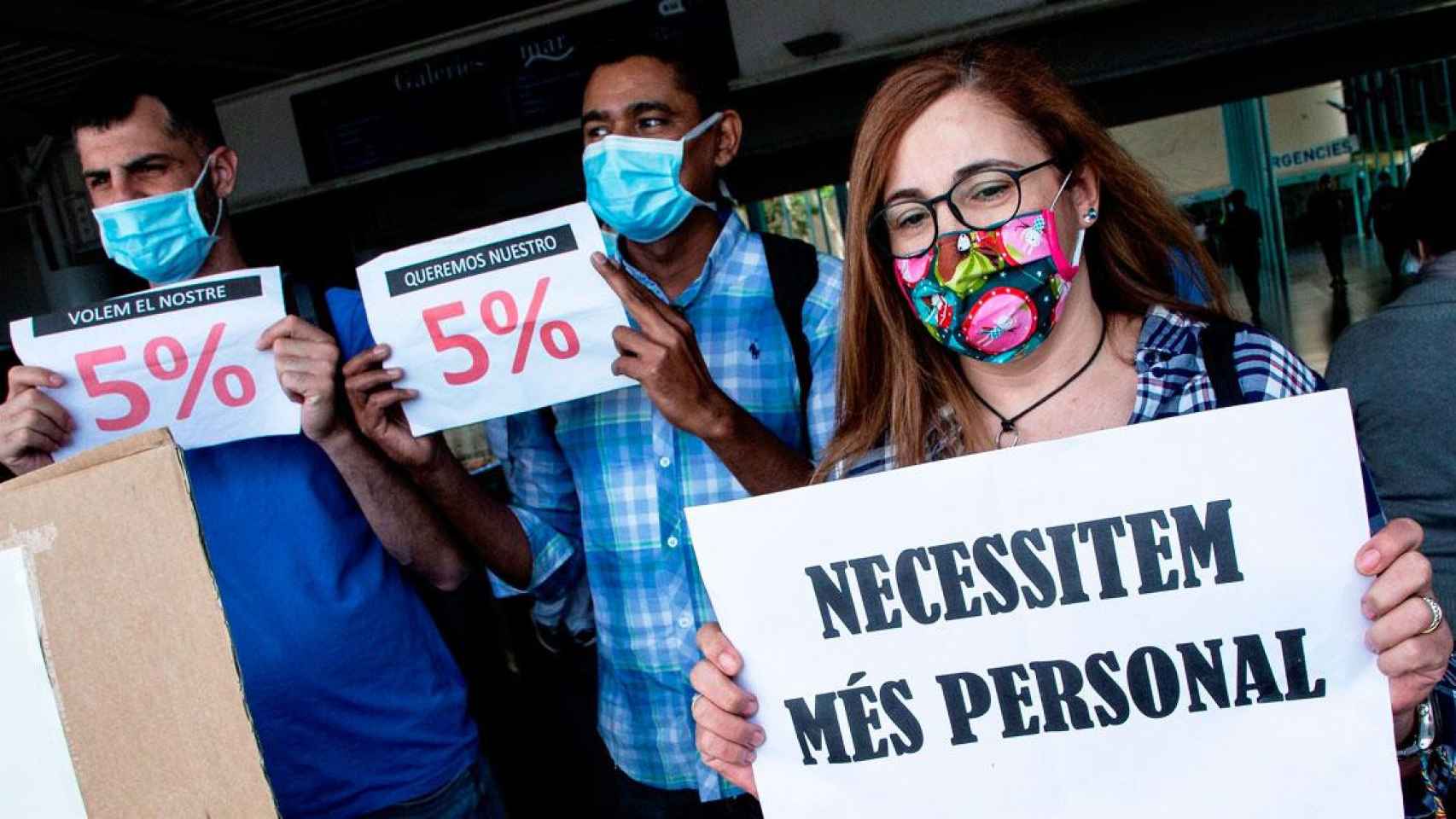 Imagen de una protesta de sanitarios en el Hospital del Mar de Barcelona / EFE