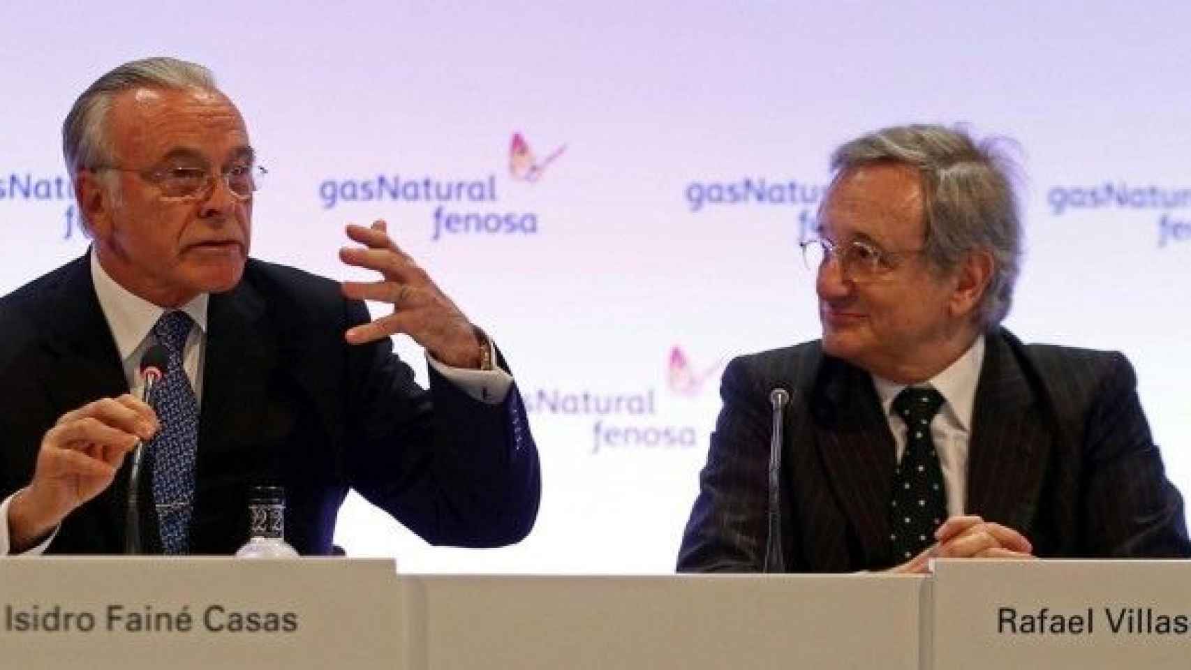 El presidente de Gas Natural Fenosa, Isidro Fainé, y el director general de la compañía energética, Rafael Villaseca, en una imagen de archivo / EFE