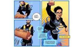 Trabajadores convertidos en 'superhéroes' de cómic gracias al uso de exoesqueletos / IKEA