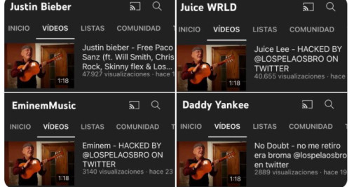 Canales de YouTube de artistas internacionales hackeados / REDES