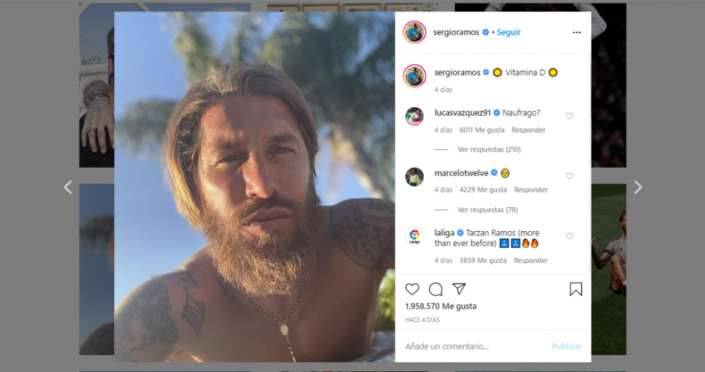 Sergio Ramos con un look muy diferente /INSTAGRAM