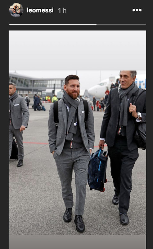 Una foto de Messi en el desplazamiento del Barça a Holanda / Instagram