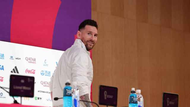 Messi, en rueda de prensa en Qatar / EFE