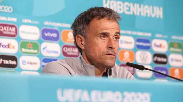 Luis Enrique en una rueda de prensa previa a un partido de España en la pasada Eurocopa / EFE