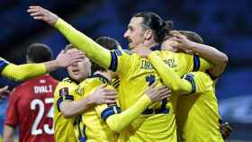 Ibrahimovic celebra un gol de Suecia / EFE