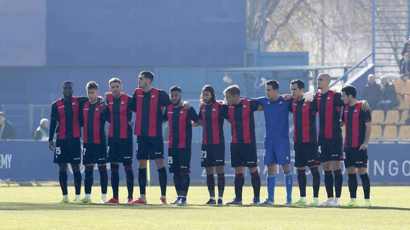 Una foto de los jugadores del Reus CF antes de un partido