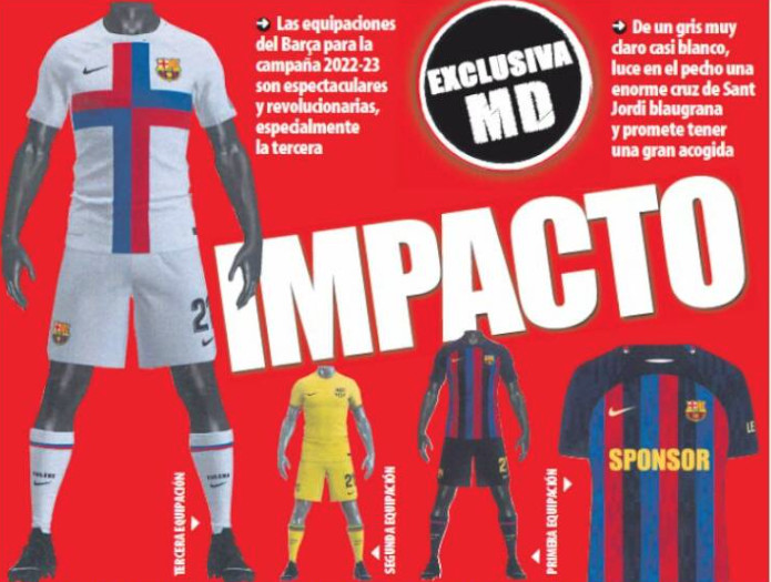 Imagen de las tres camisetas del Barça 2022-23 / 'Mundo Deportivo'