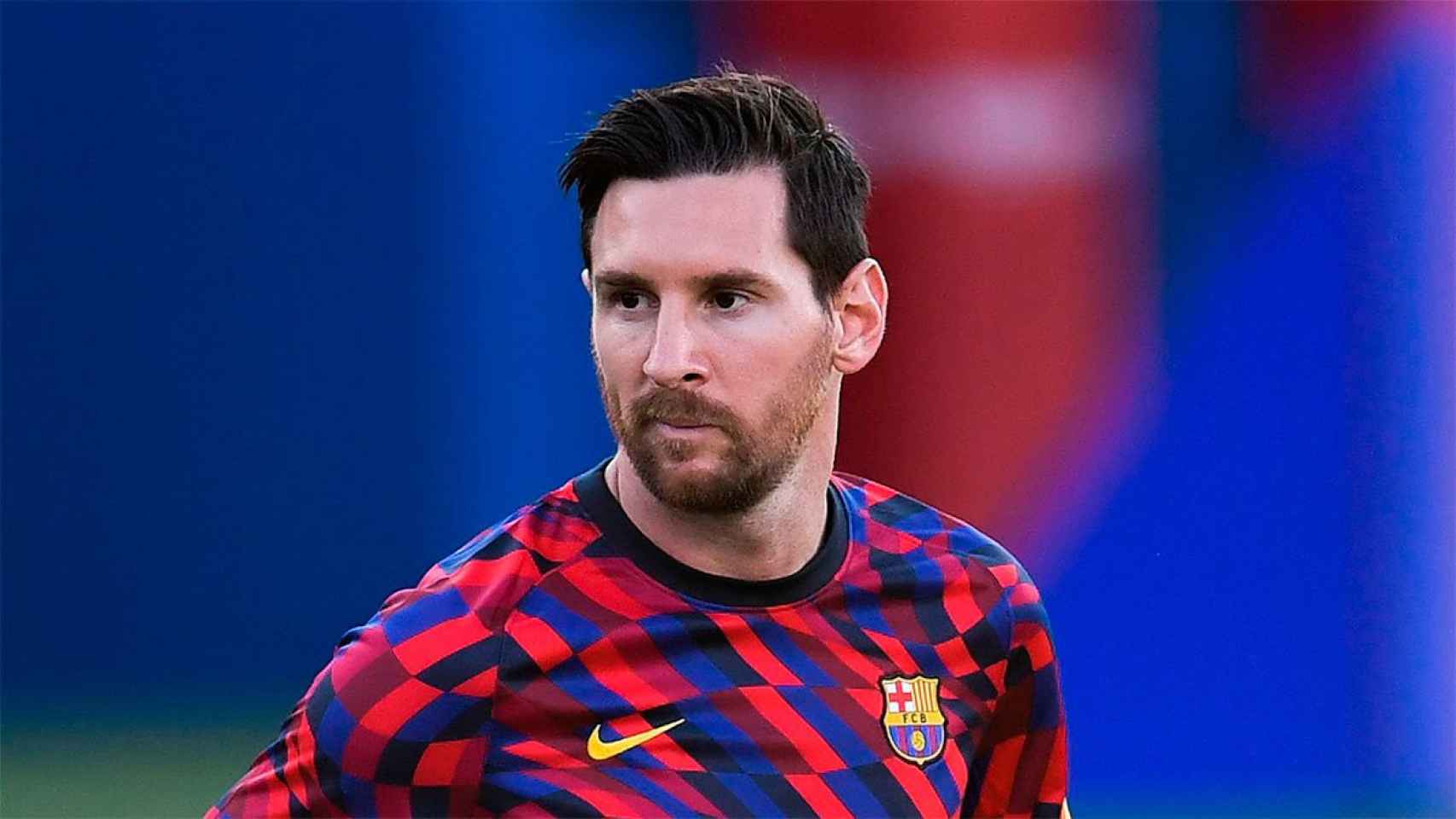 Leo Messi, en un calentamiento con el Barça | EFE