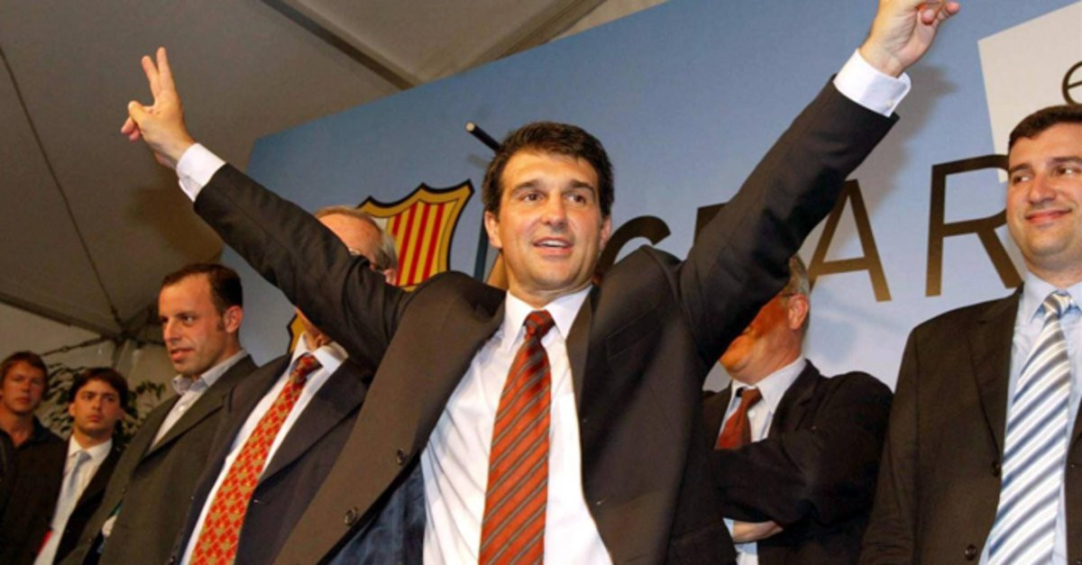 Laporta, tras conseguir la victoria en las elecciones de 2003 | EFE