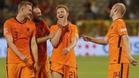Frenkie de Jong, sonriente tras la goleada de Holanda a Bélgica / EFE