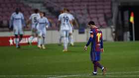 Leo Messi, lamentando el empate ante el Valencia | EP