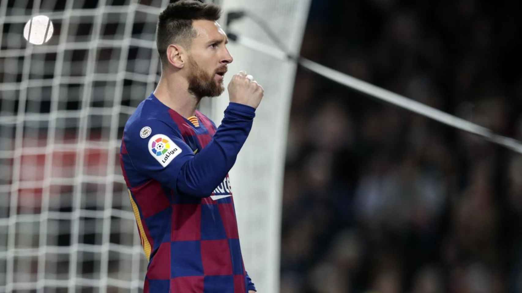 Leo Messi celebrando el primer gol del Barça contra el Celta de Vigo / FC Barcelona