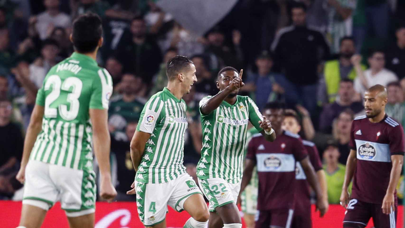 Emerson celebrando su gol contra el Celta de Vigo / EFE