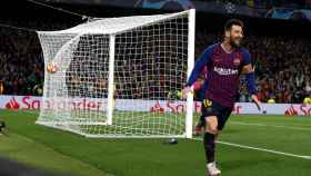 Messi celebrando el primer gol contra el Liverpool / EFE