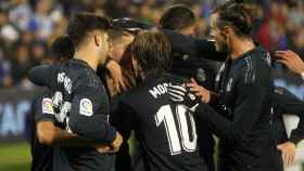 Los jugadores del Madrid celebran un gol / EFE