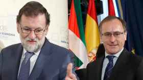 El jefe del Ejecutivo, Mariano Rajoy (i), junto al presidente del PP del País Vasco, Alfonso Alonso (d), al inicio del desayuno informativo del Fórum Europa, esta mañana en Madrid / EFE