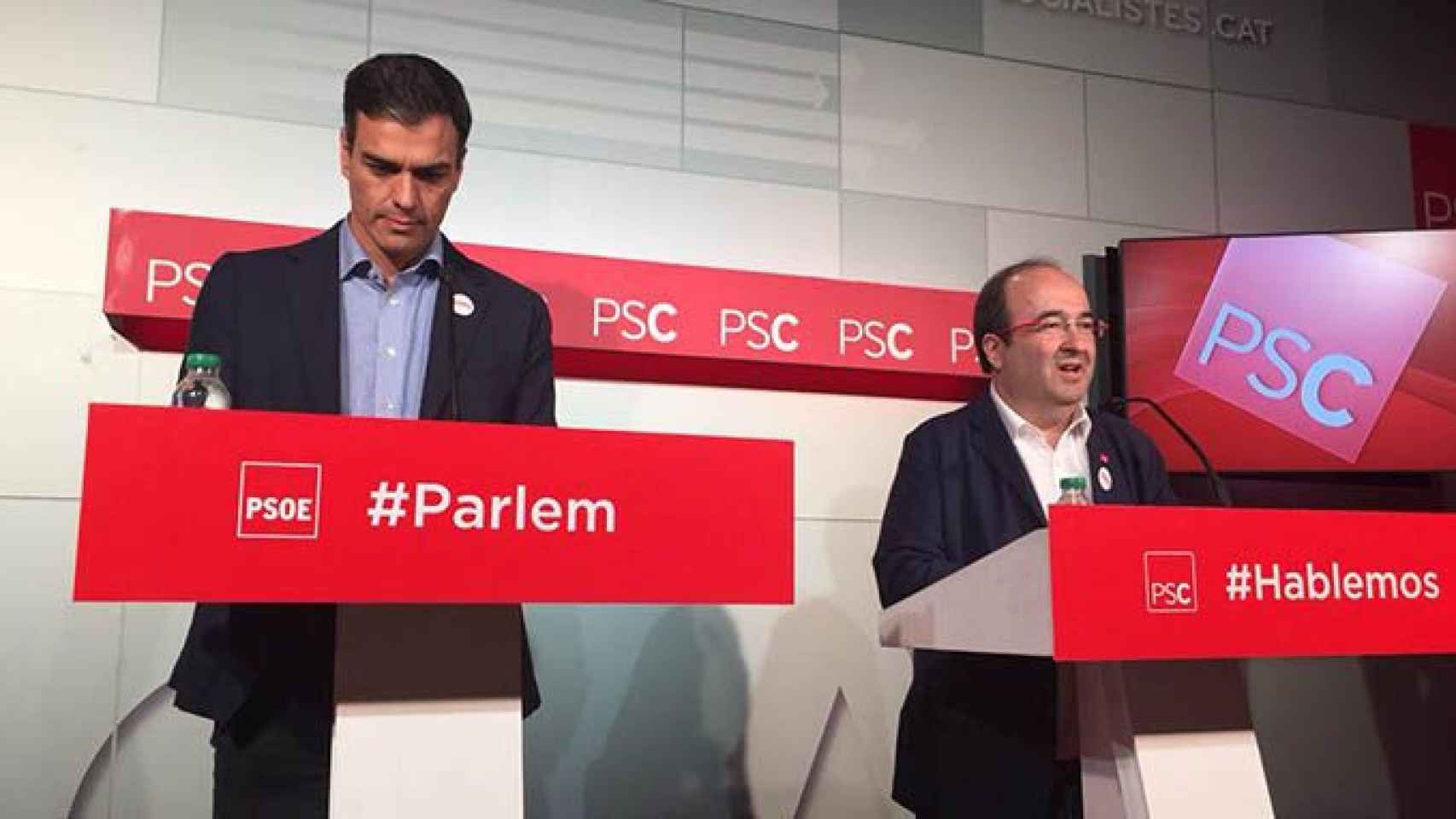 El secretario general del PSOE, Pedro Sánchez, y el primer secretario del PSC, Miquel Iceta / CG