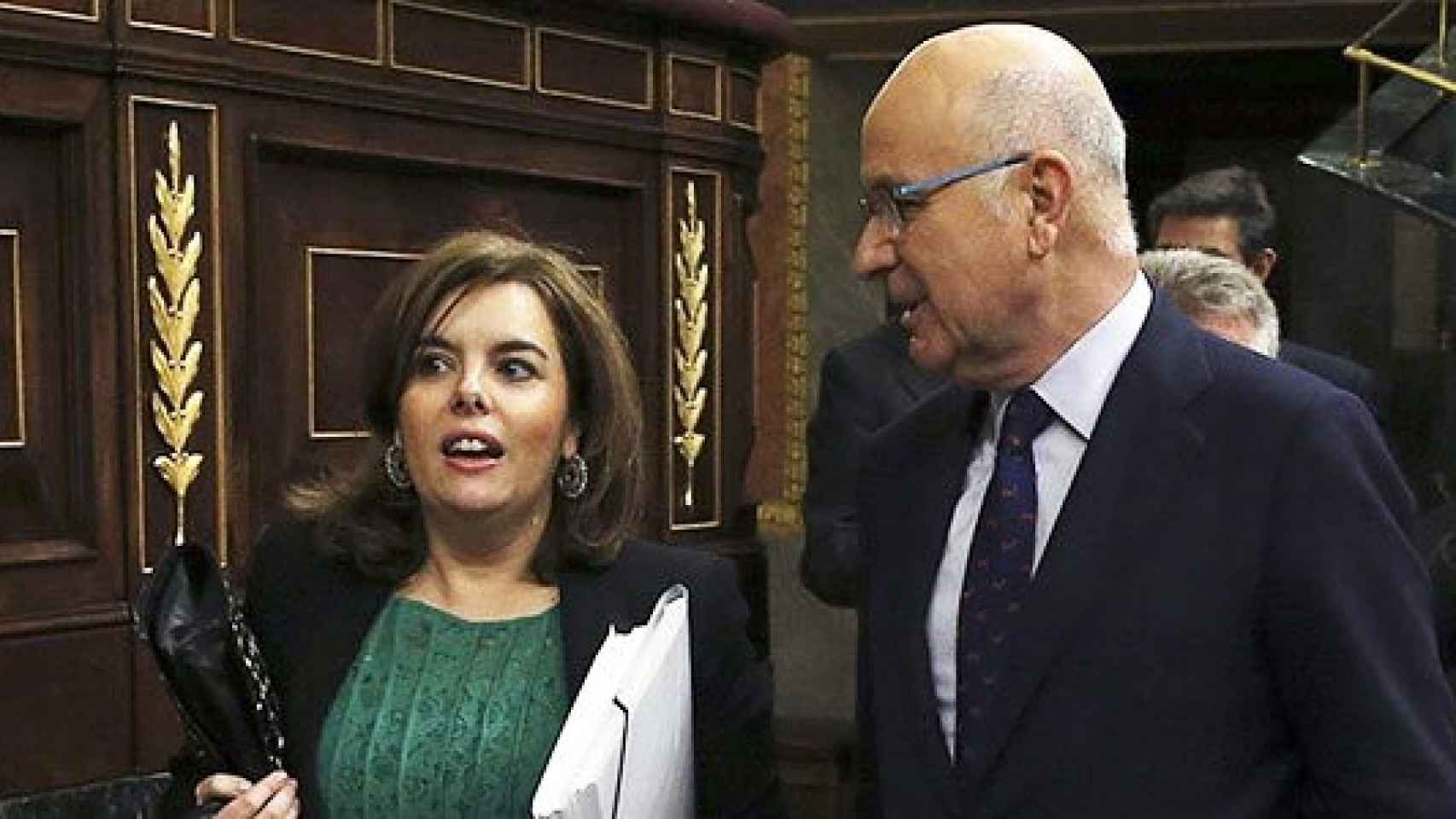 La vicepresidenta del Gobierno, Soraya Sáenz de Santamaría, y el líder de UDC, Josep Antoni Duran i Lleida