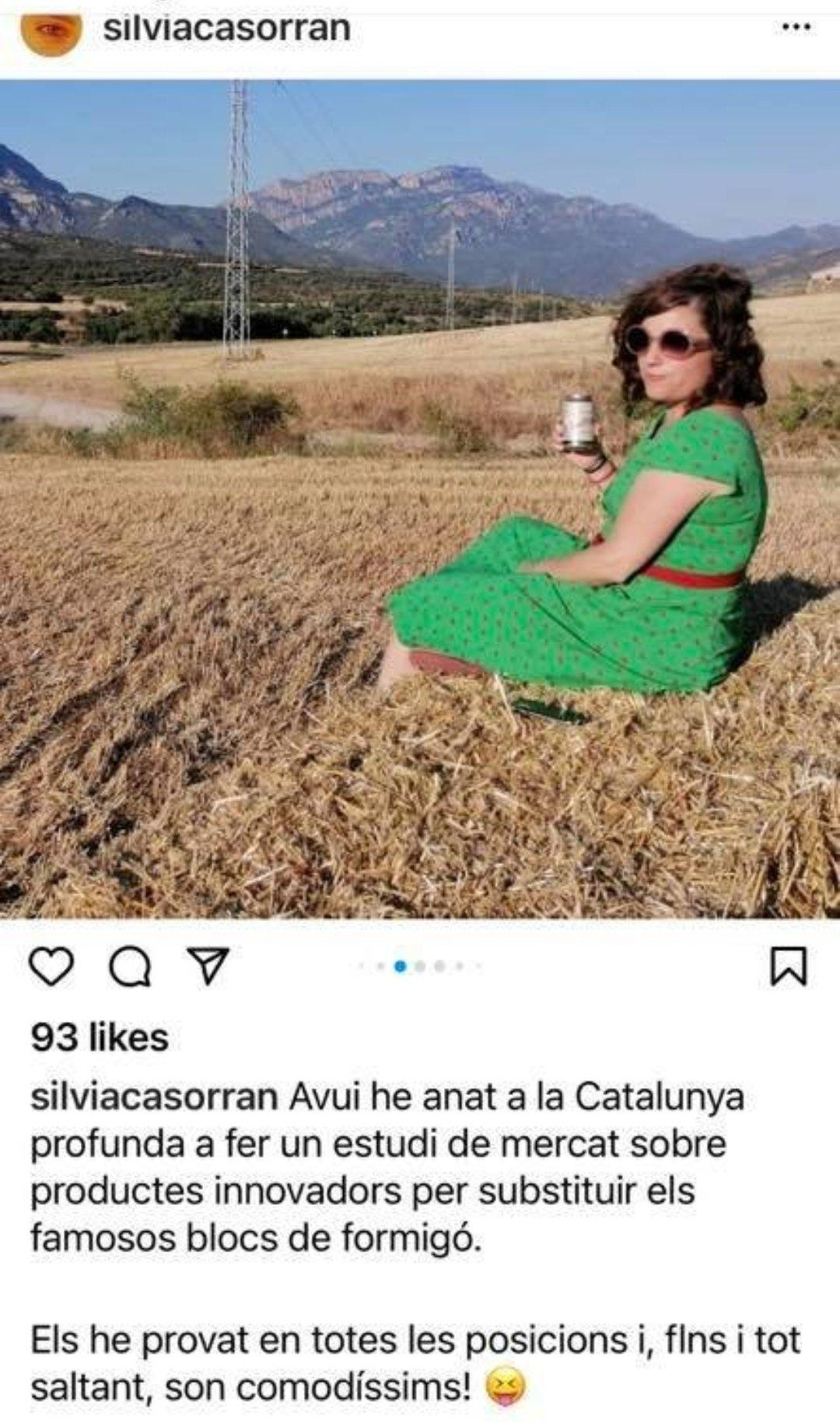 Comentario de Sílvia Casorrán en su perfil de Instagram