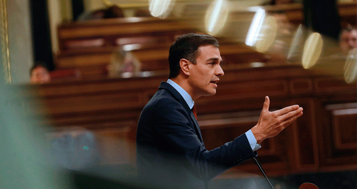 Pedro Sánchez, presidente del Gobierno, en una comparecencia en el Congreso de Diputados / EFE