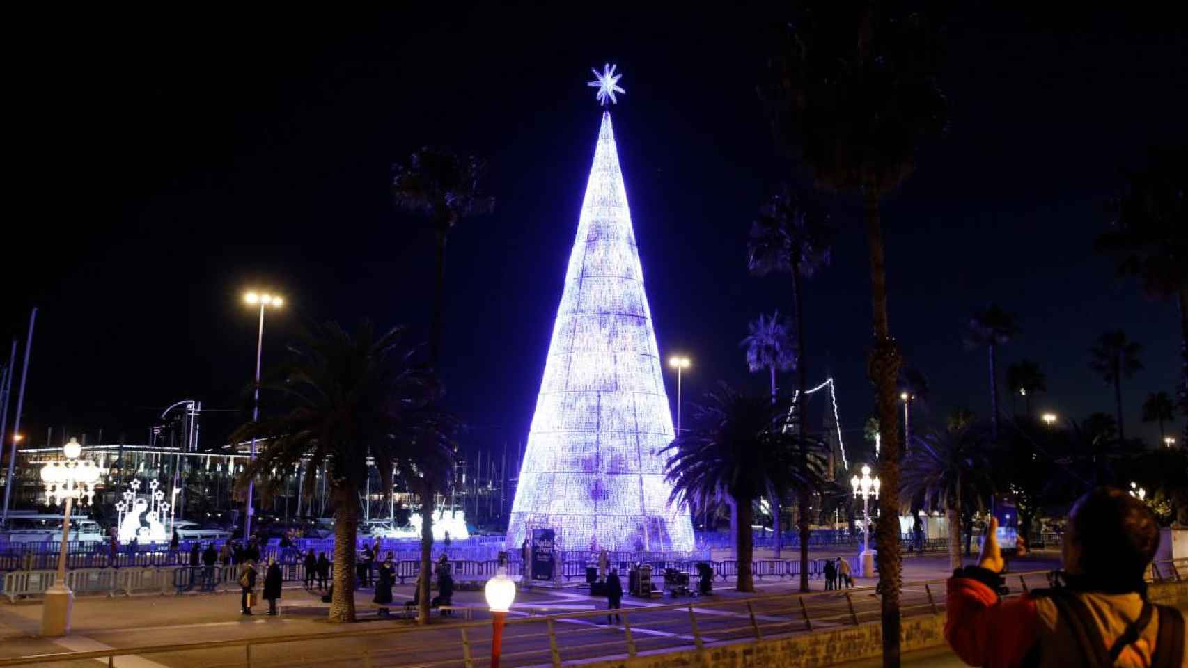 Un árbol de Navidad instalado en el Puerto de Barcelona en 2020 / EP