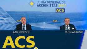 El presidente ejecutivo de ACS, Florentino Pérez (i), y el secretario general del consejo del grupo, José Luis del Valle (d) / EUROPA PRESS