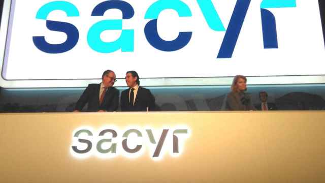 El presidente de Sacyr, Mauel Manrique, y el consejero Demetrio Carceller en la junta de accionistas de la compañía en 2019 / EUROPA PRESS