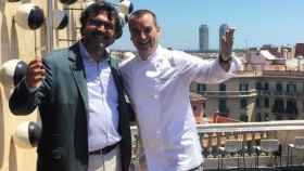 Romain Fornell, director gastronómico del hotel Ohla Barcelona de Via Laietana, junto al empresario Benet Ferrer