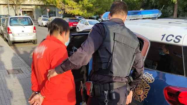 Momento en el que la Policía Nacional detiene al hombre acusado de malos tratos / EP