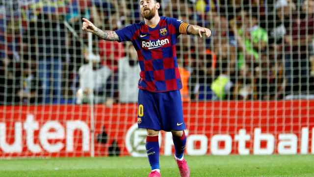 Leo Messi celebra un gol con el Barça / EFE