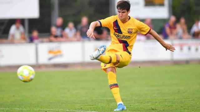 Juan Miranda en un partido con el filial / FCB