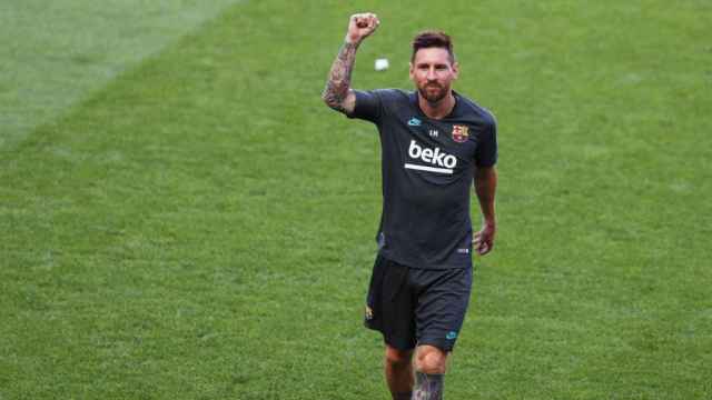 Leo Messi, entrenando en el Estadio Da Luz | EFE