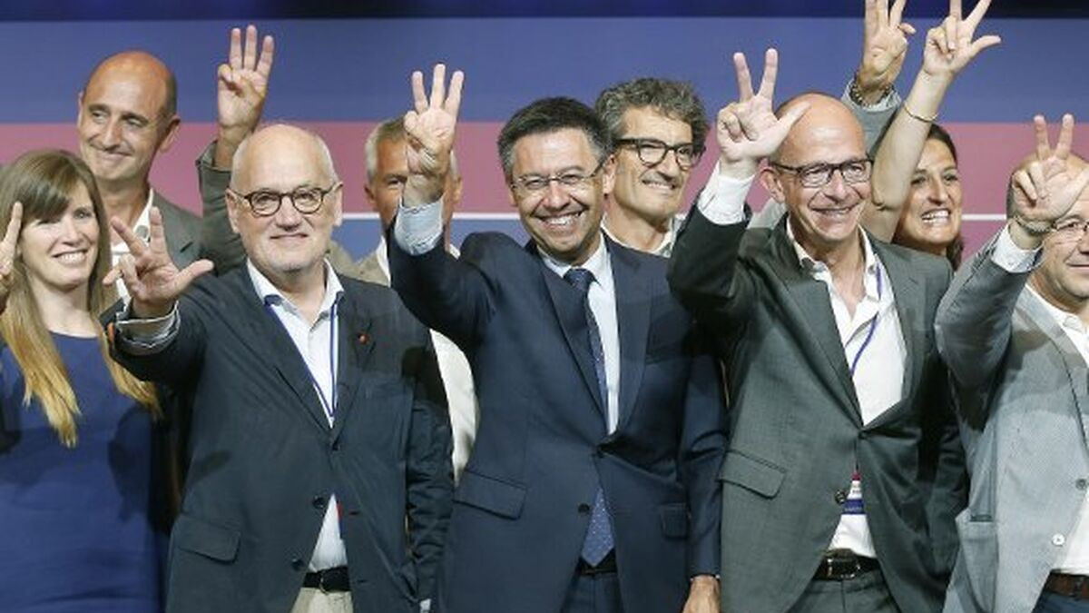 Josep María Bartomeu celebra la victoria en las elecciones de 2015 / FCB
