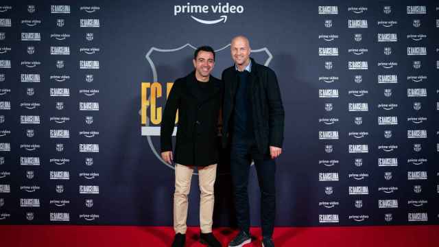 Jordi Cruyff y Xavi en la premier del nuevo documental del Barça / FCB