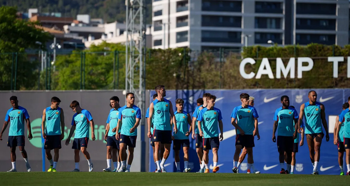 Los jugadores del Barça, en un entrenamiento en el comienzo de la pretemporada / FCB