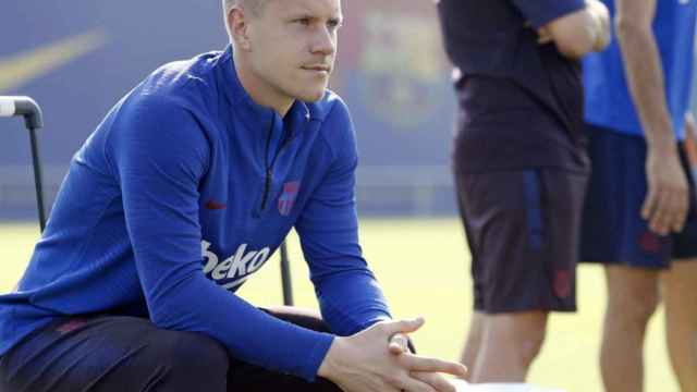 Una foto de Ter Stegen durante un entrenamiento del Barça / FCB