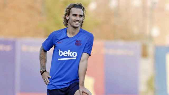 Una foto de Antoine Griezmann durante un entrenamiento del Barça / FCB