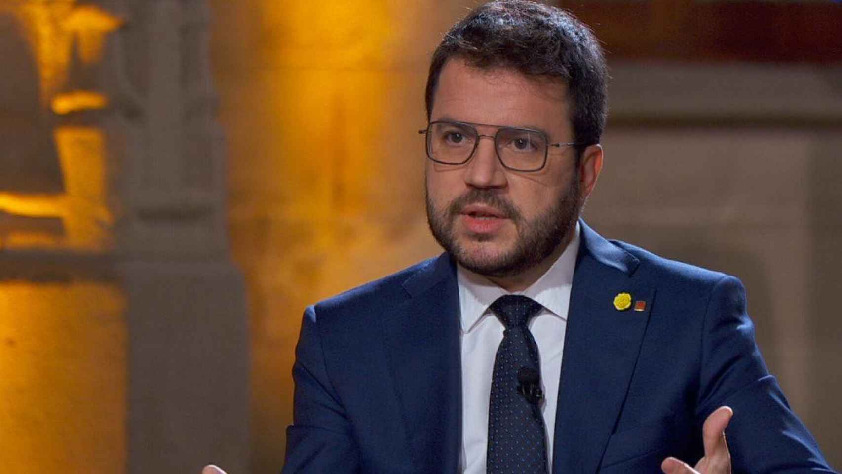 El presidente de la Generalitat, Pere Aragonès, entrevistado en TV3 / TV3